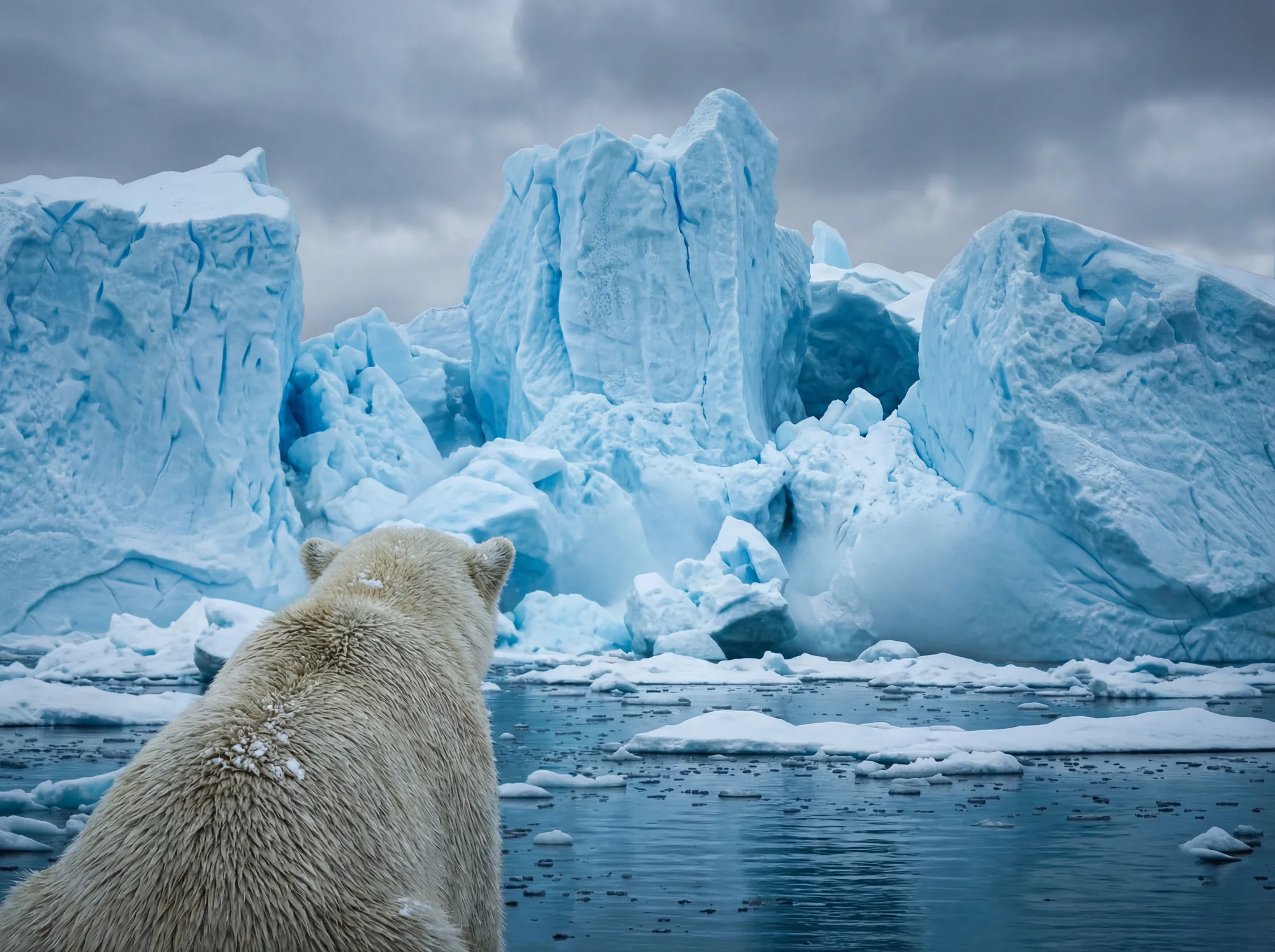 Polar bear on ice